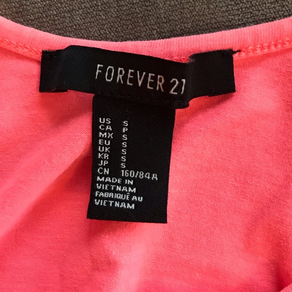 Neon Salmon/Pink Crop Top - Picture 7 of 7